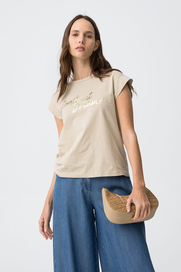 Tiffosi T-shirt with metallic detail gris