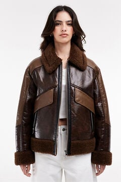 Topshop Faux leather-effect jacket