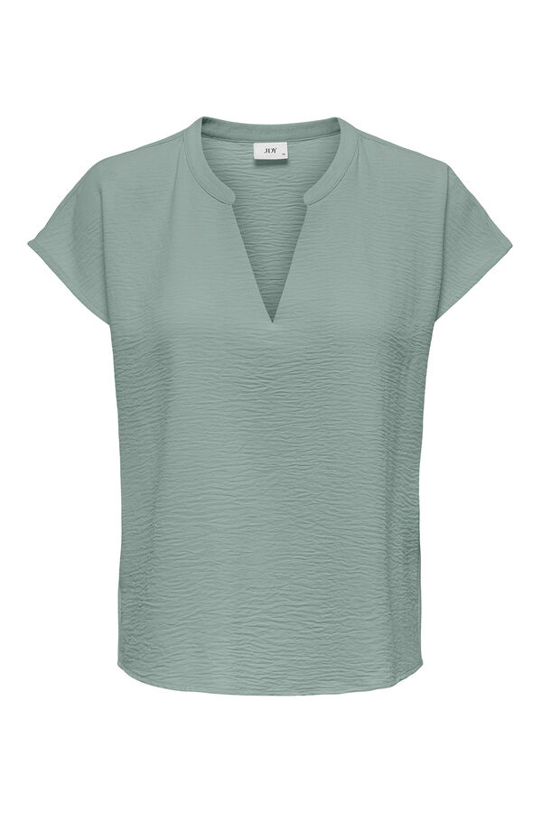 JDY Blusa manga corta lino verde