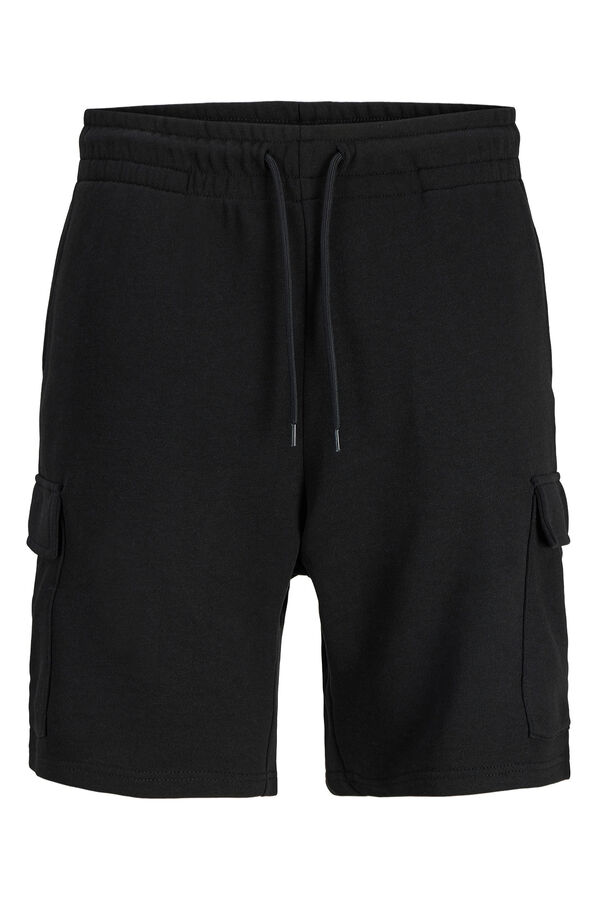 JJ REBEL Bermuda cargo felpa regular fit negro