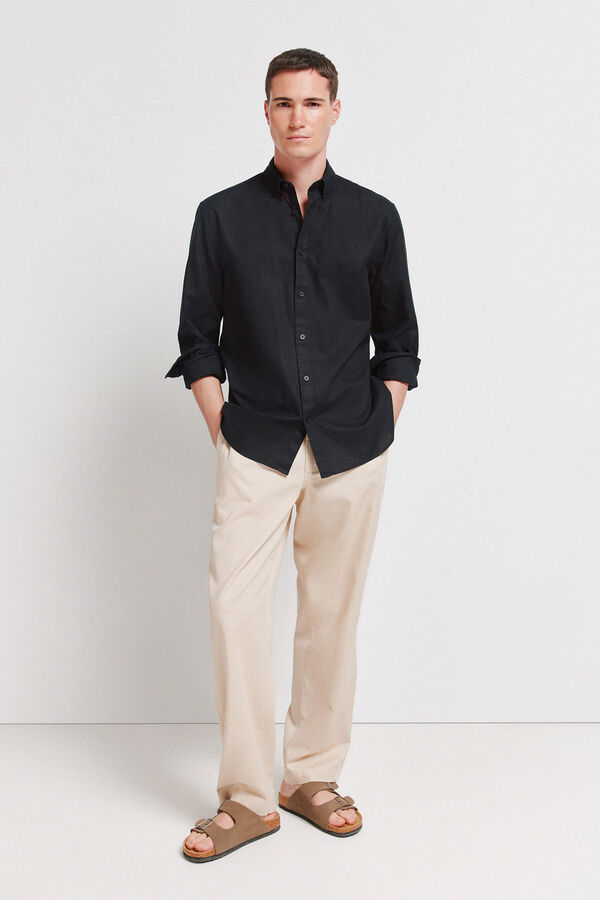 Springfield Linen shirt black