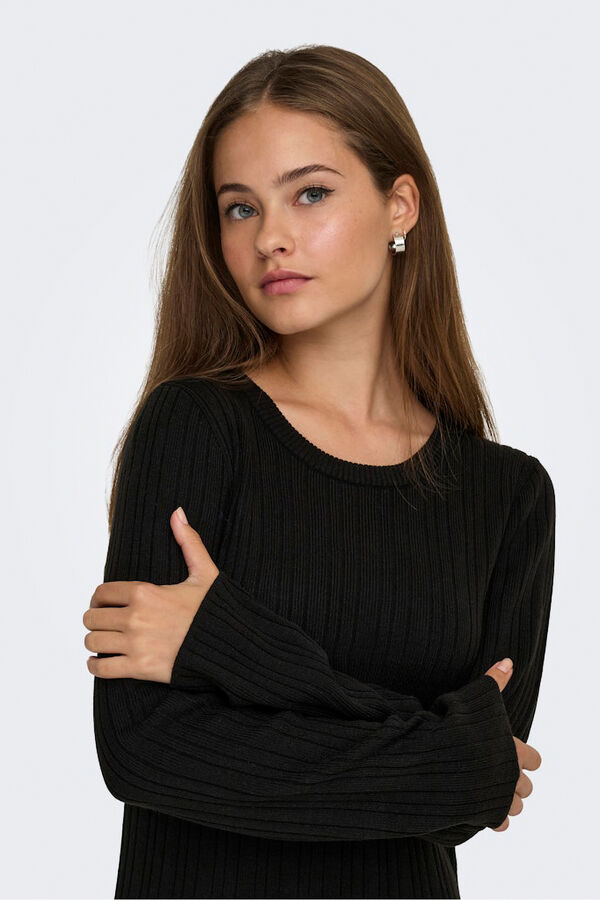 Only Vestido corto volante negro