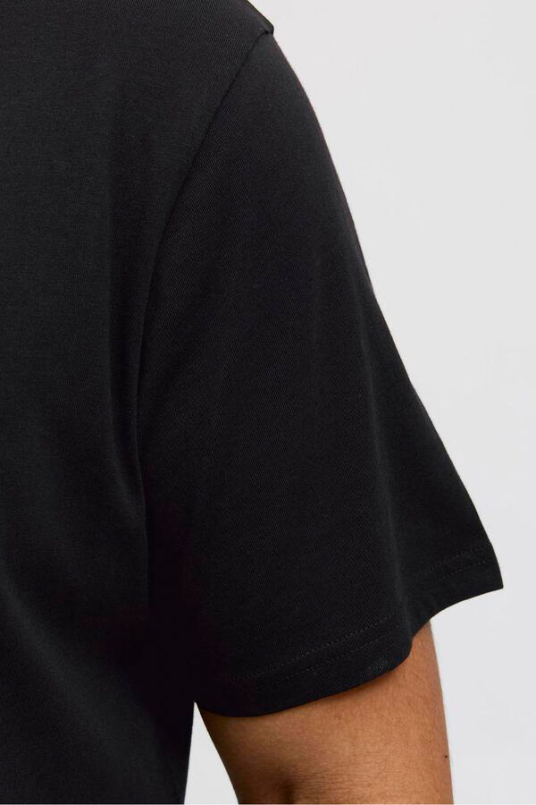 Jack & Jones PLUS Camiseta b&aacute;sica estampado frontal negro