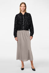 Pieces Falda larga gris