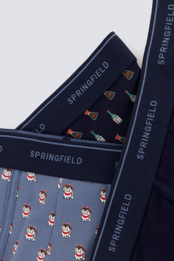 Springfield Pack 3 Japanese boxers blue