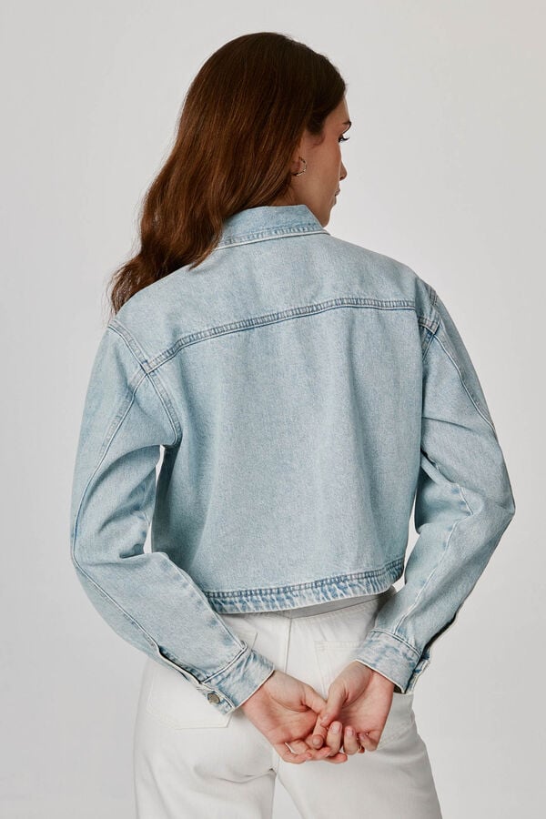 Springfield Cotton denim jacket steel blue