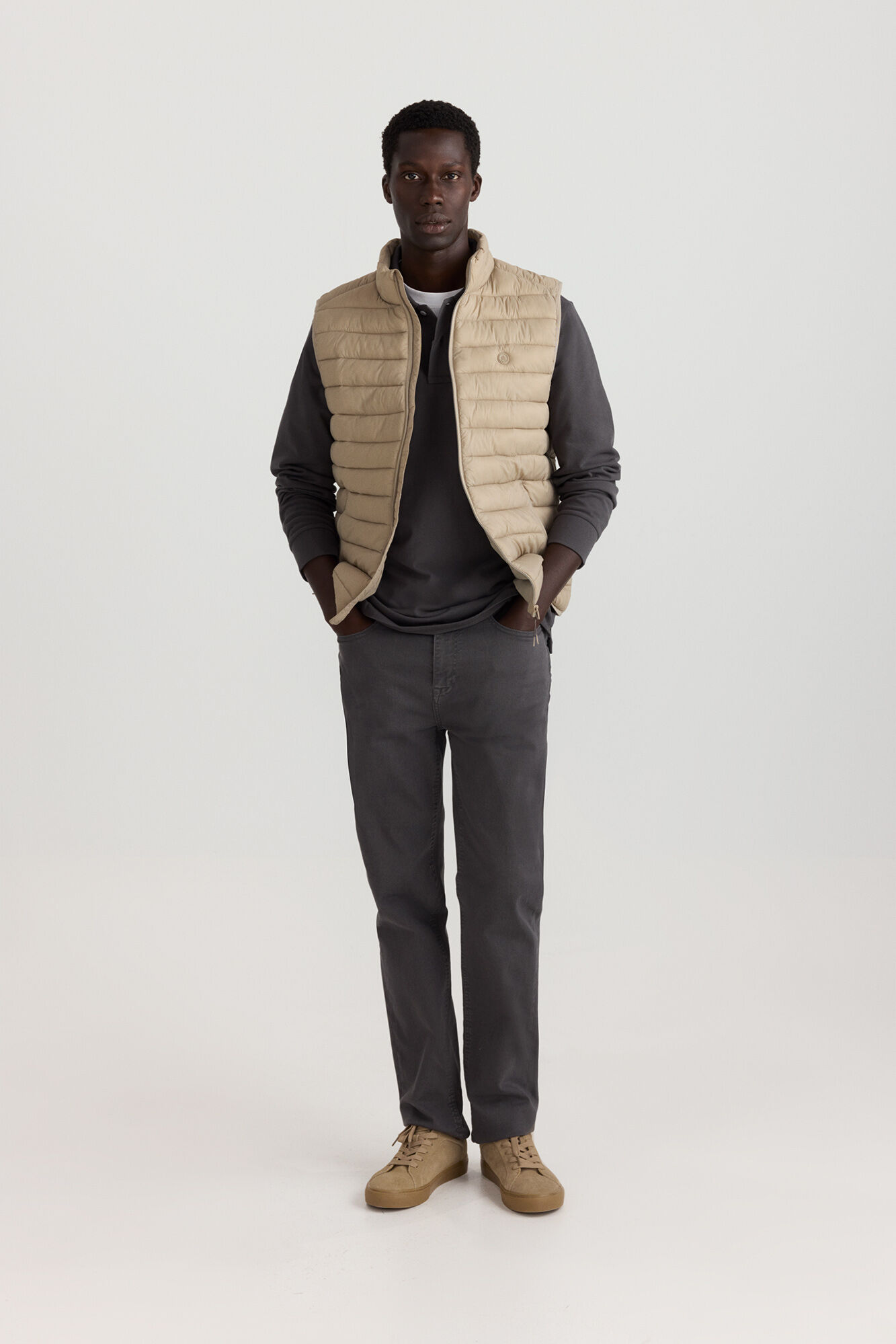 Springfield Washed slim fit 5-pocket trousers