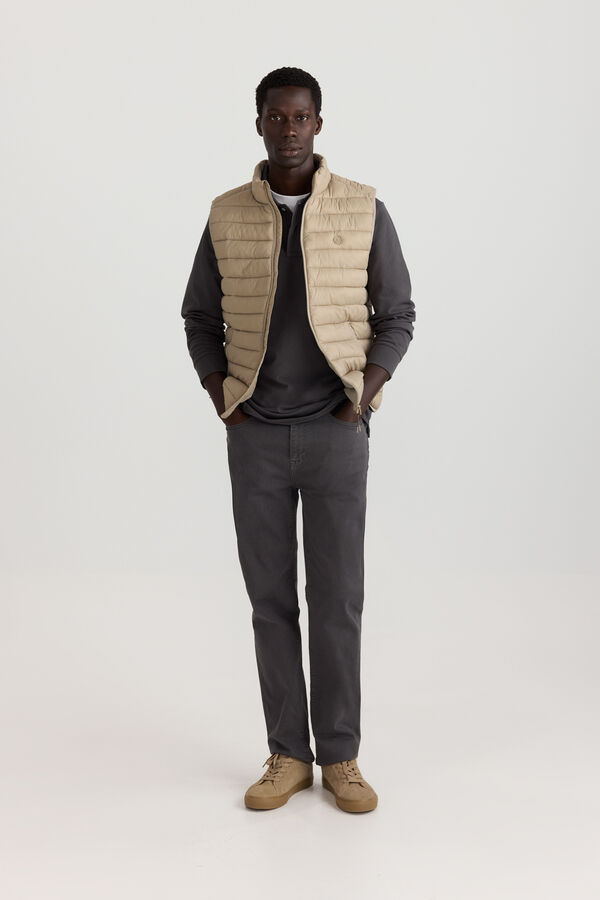 Springfield Washed slim fit 5-pocket trousers grey