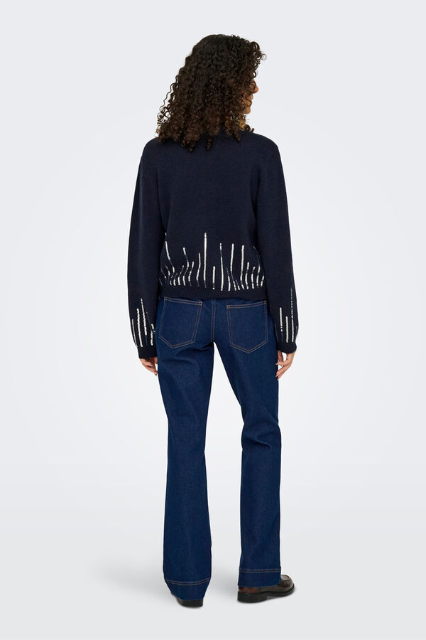 JDY Jersey cuello redondo azul