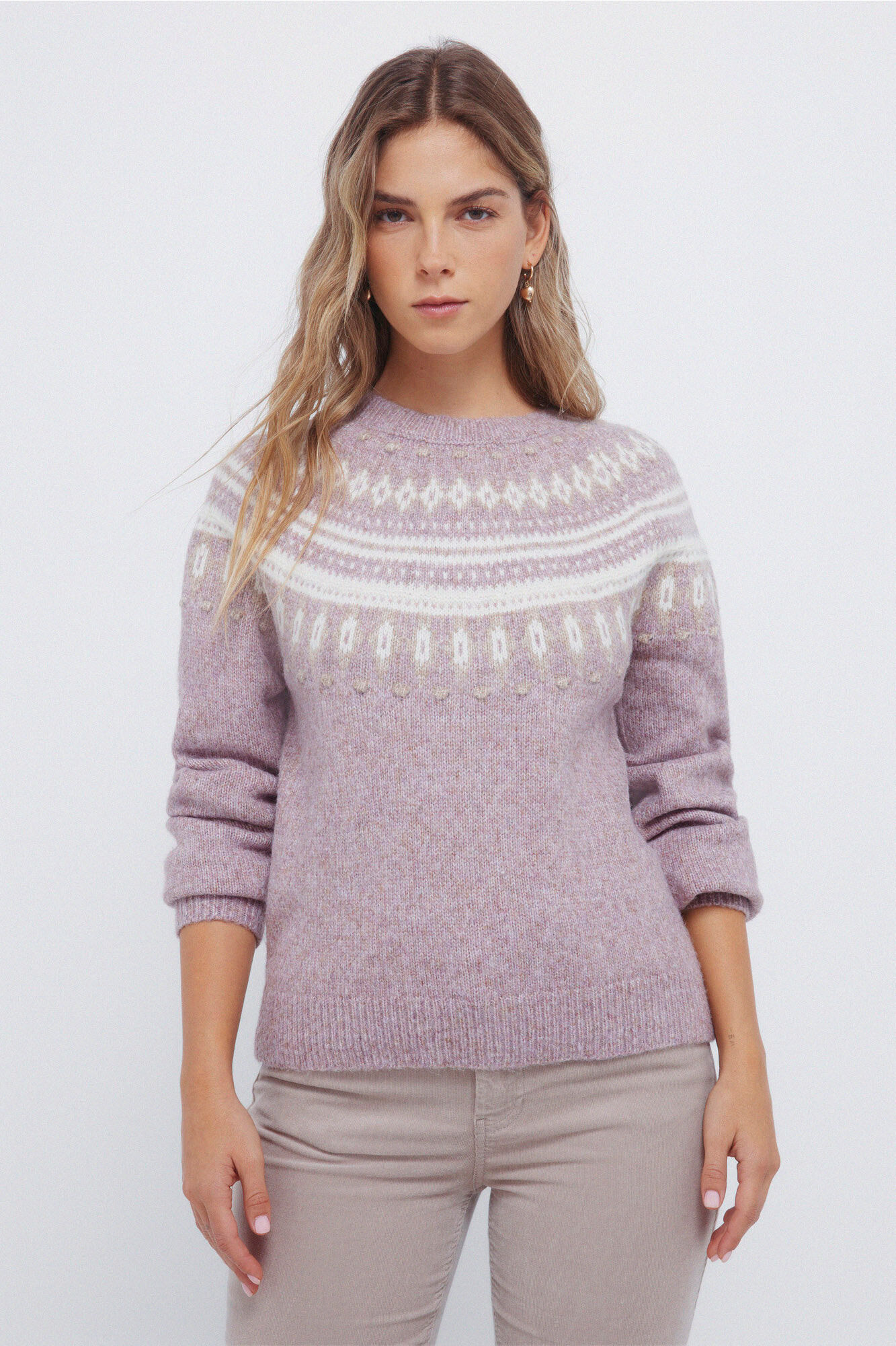 Springfield Jumper with jacquard borders