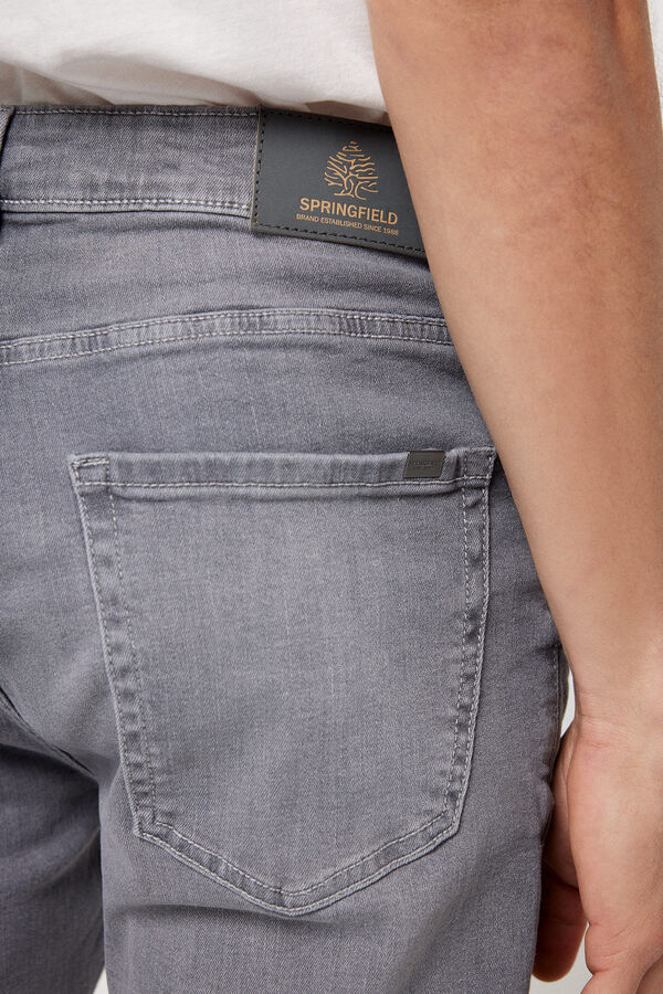 Springfield Jeans Skinny-Fit Grau mittelstark verwaschen silber