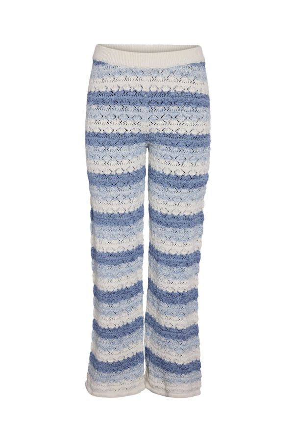Noisy May Pointelle knit long trousers Plava