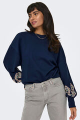Springfield Sweatshirt with embroidered details tamno plava