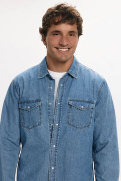 Only & Sons lang&auml;rmelig Jeanshemd