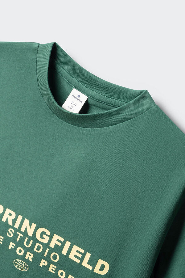 Springfield Kids Dečija majica sa kratkim rukavima &scaron;irokog kroja Zelena