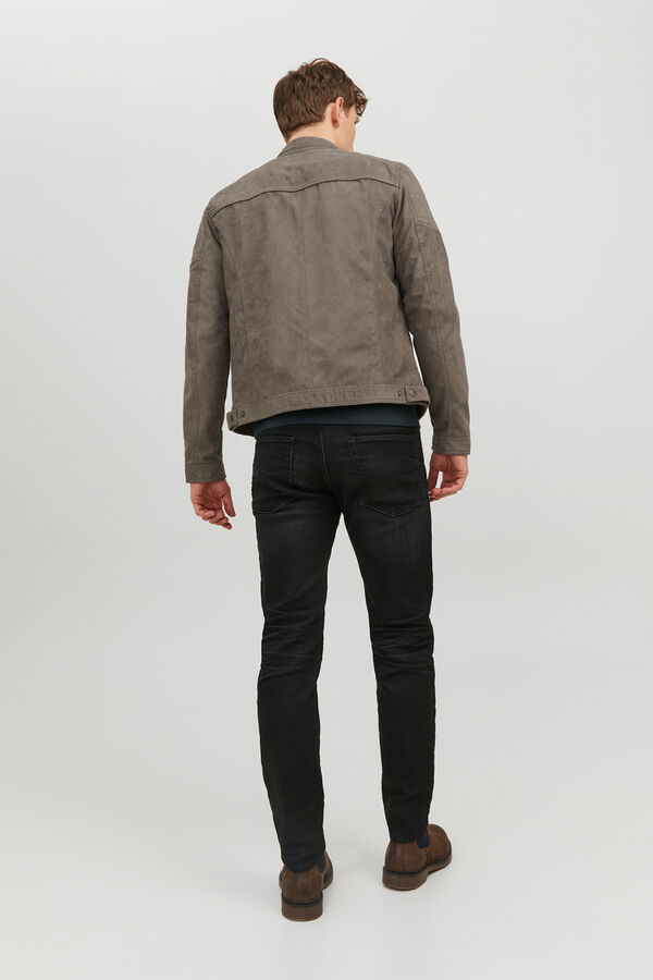 Jack & Jones Blouson motard effet cuir gris
