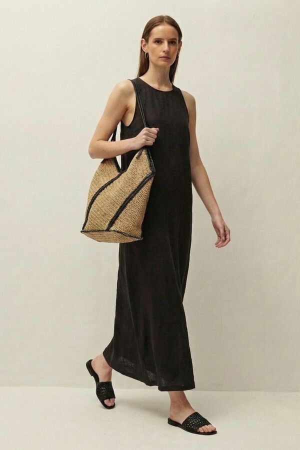Systemaction Linen long dress black