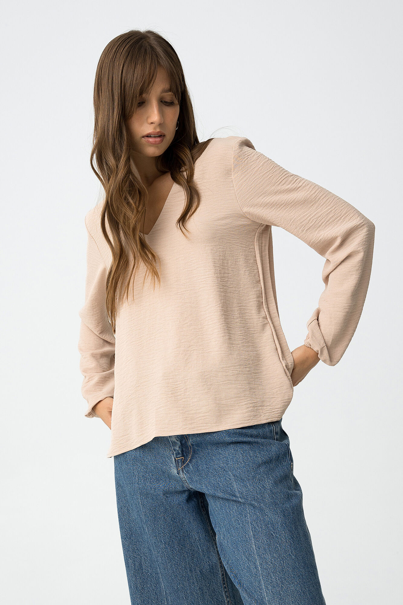 Tiffosi Blusa con espalda plisada