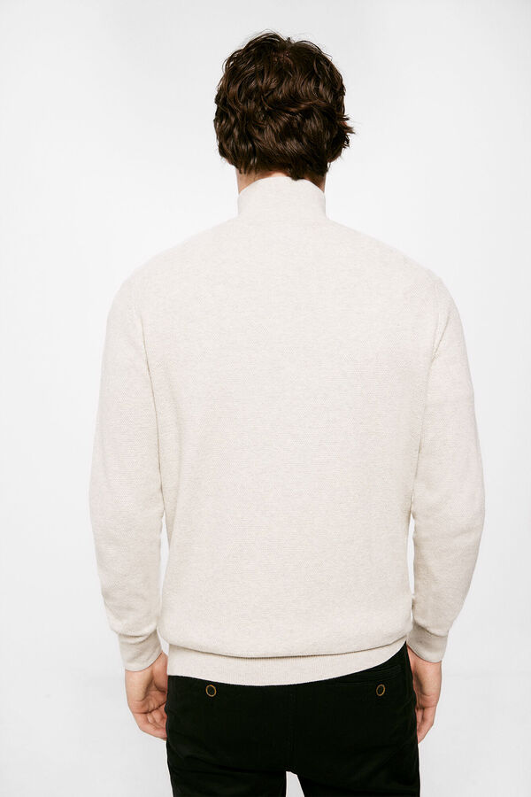 Springfield Structured jumper with zipped collar grey