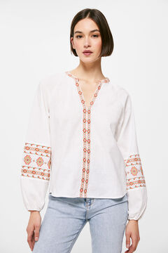 Springfield Embroidered borders blouse brown