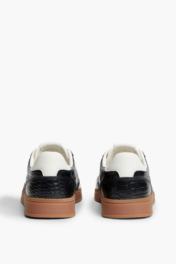 Tommy Jeans Leather sneakers with flag black
