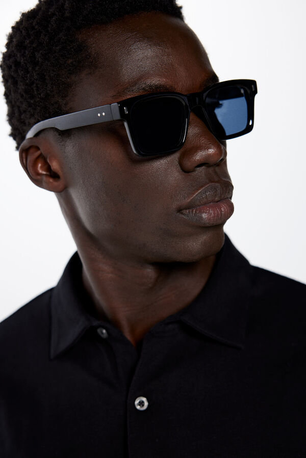 Springfield Sonnenbrille aus Celluloseacetat, quadratisches Gestell schwarz