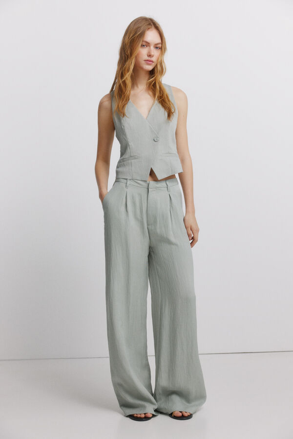 Springfield Asymmetric gilet green