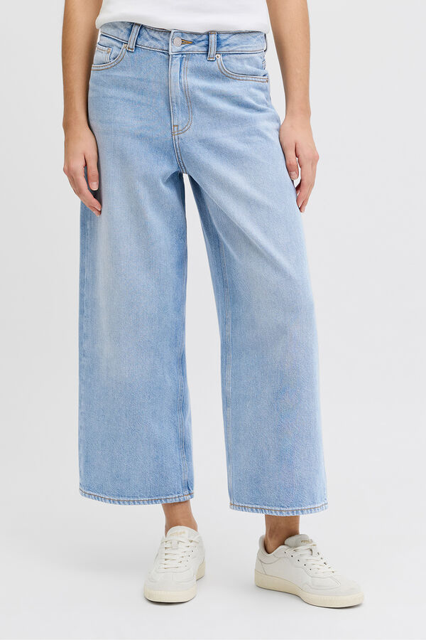 Jack & Jones Jeans cropped tiro alto lavado azul