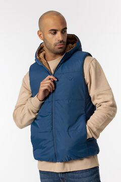 Springfield Quilted gilet with reversible hood petrol