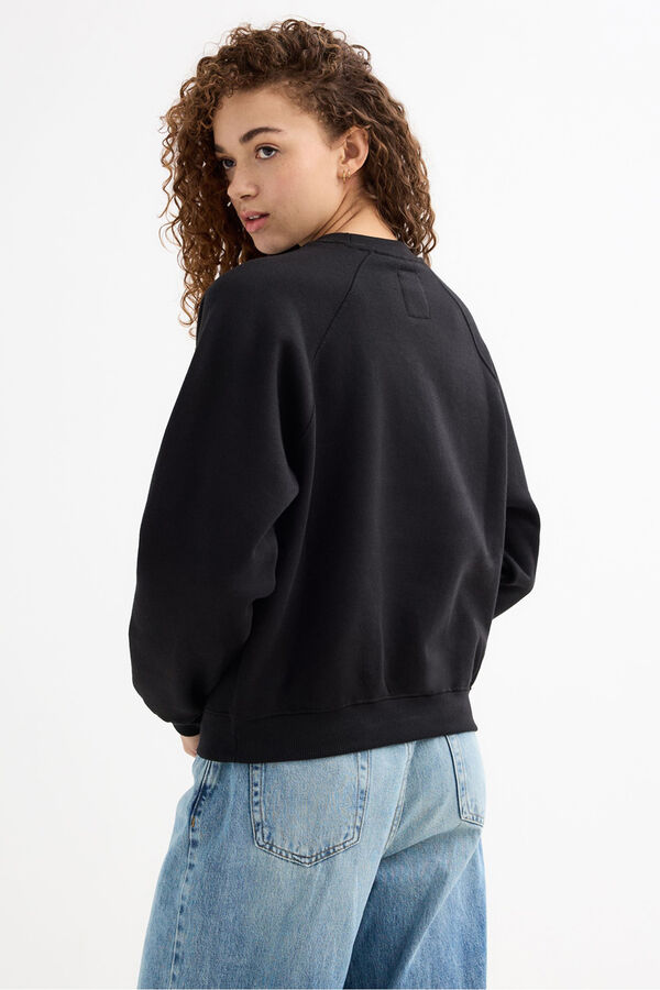 Inside Round Neck Sweatshirt fekete
