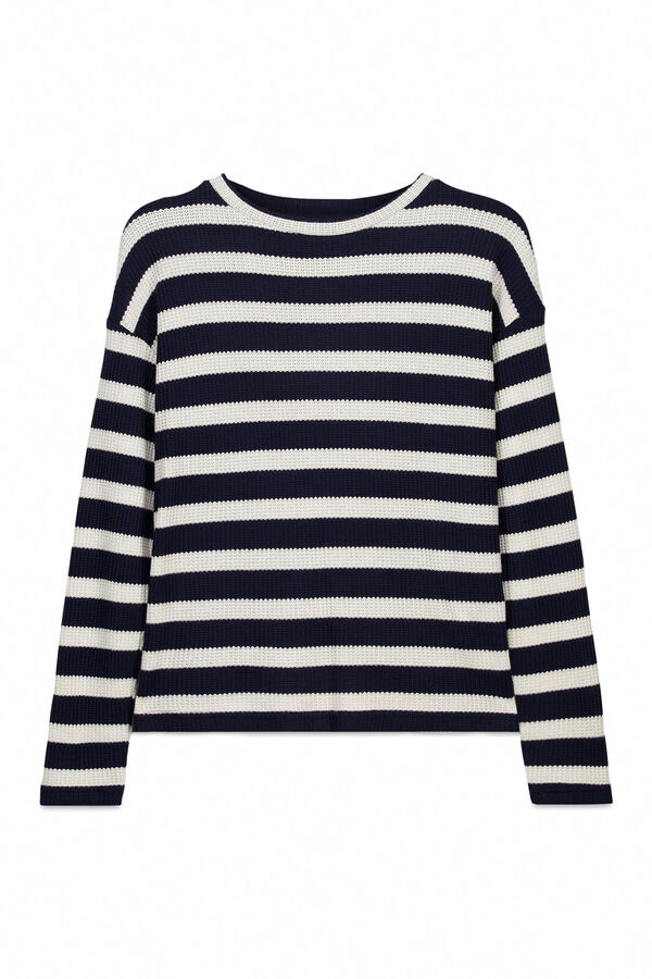 Springfield Striped thin long sleeve jumper blue