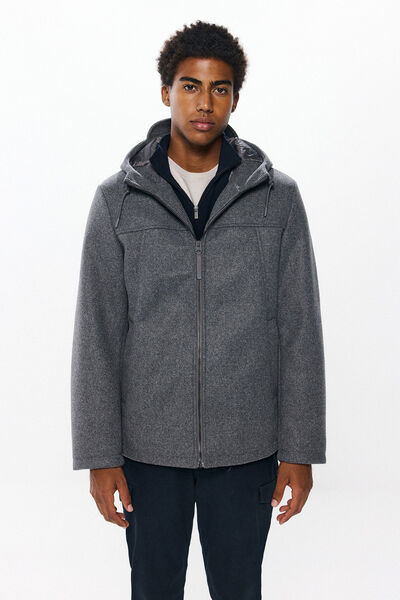 Springfield Short wool -effect parka grey