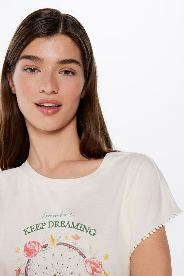 Springfield T-shirt "Keep Dreaming" castanho