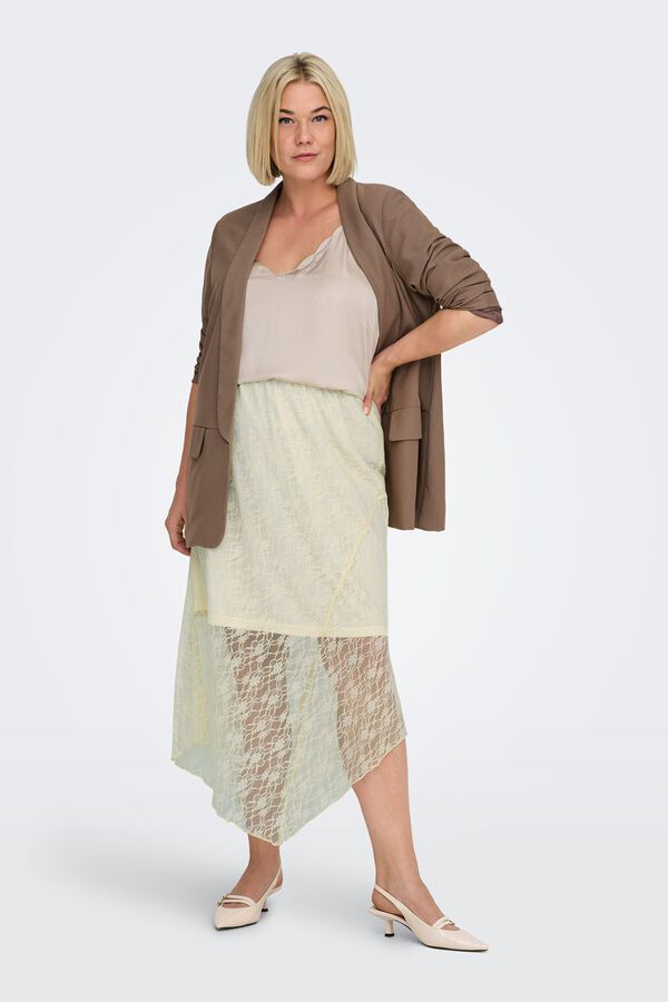 Only Carmakoma Falda de encaje talla grande blanco