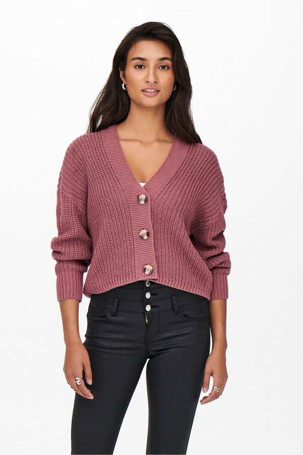 Only Cardigan button fastening pink