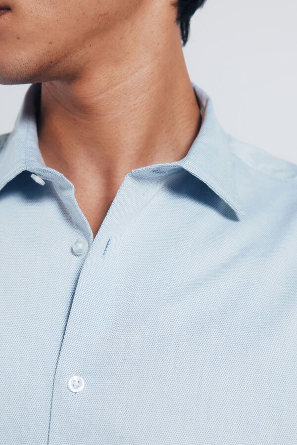 Springfield Easy care structured shirt blue