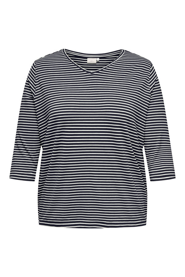 Only Carmakoma Camiseta de rayas talla grande azul