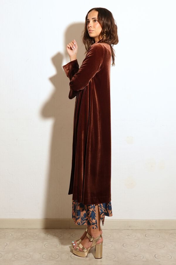 Cul Sac Velvet midi coat nude