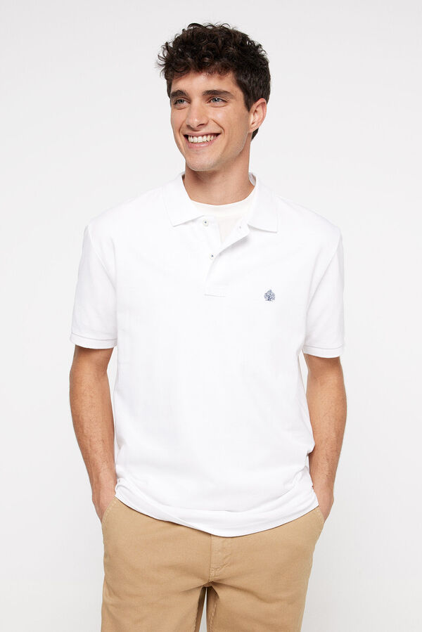 Springfield Basic-Poloshirt Piqué Regular Fit blanco