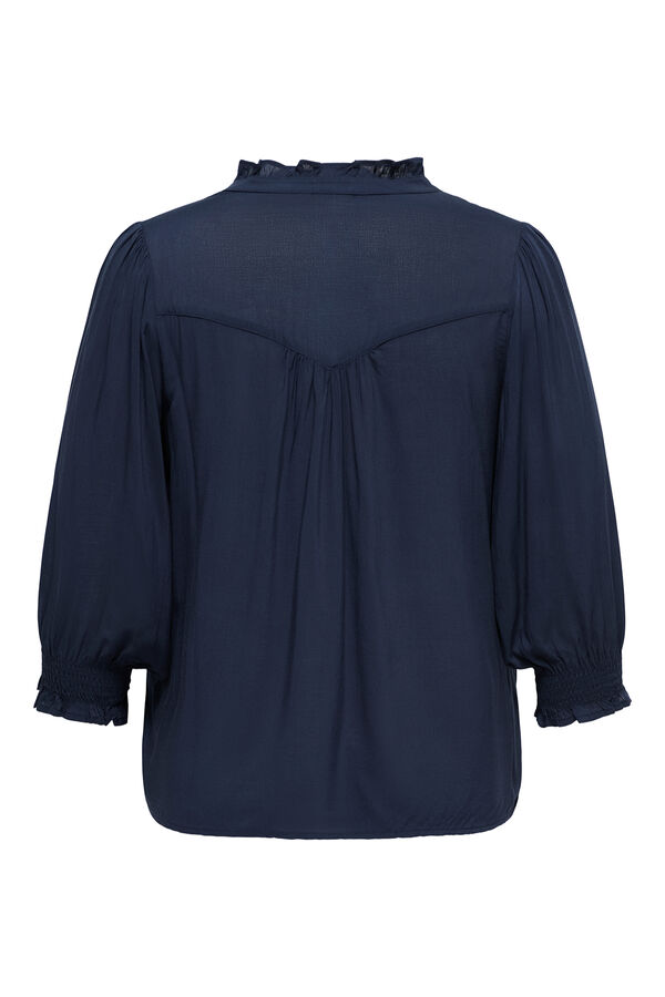 Only Carmakoma Elastic sleeve shirt plus size blue