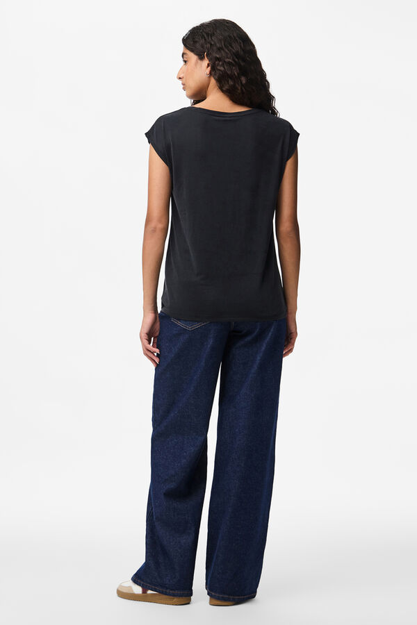 Pieces Fluid basic T-shirt black