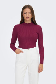 Springfield Ribbed long-sleeved top rouge