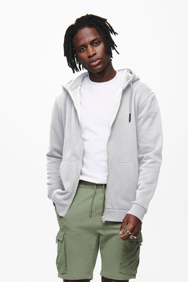 Only & Sons Sudadera con cremallera gris
