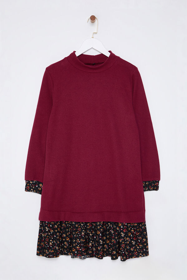 Trendyol Vestido con cuello alto burdeos