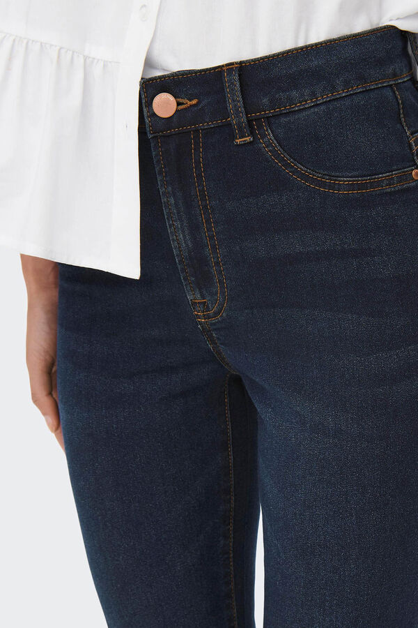 Springfield High-rise flared jeans plava