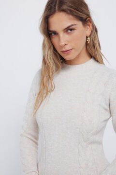 Springfield Cable knit jersey-knit midi dress