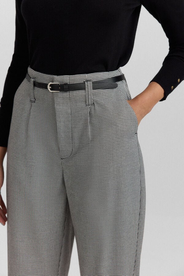 Springfield Tailored trousers with belt beige