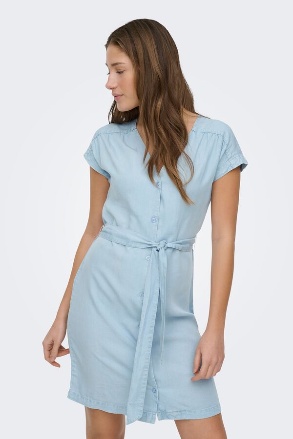 Only Vestido corto de tencel azul