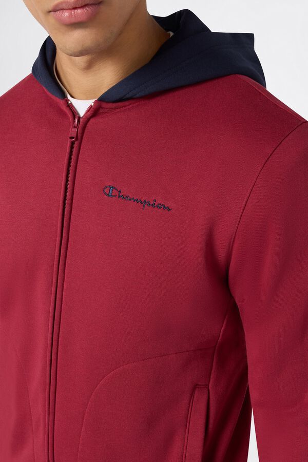 Champion Fato de treino com sweatshirt de capuz e fecho-&eacute;clair vermelho