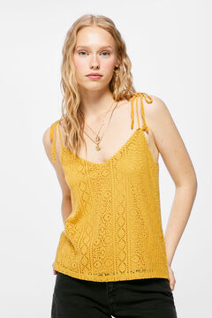 Springfield Crochet vest top yellow